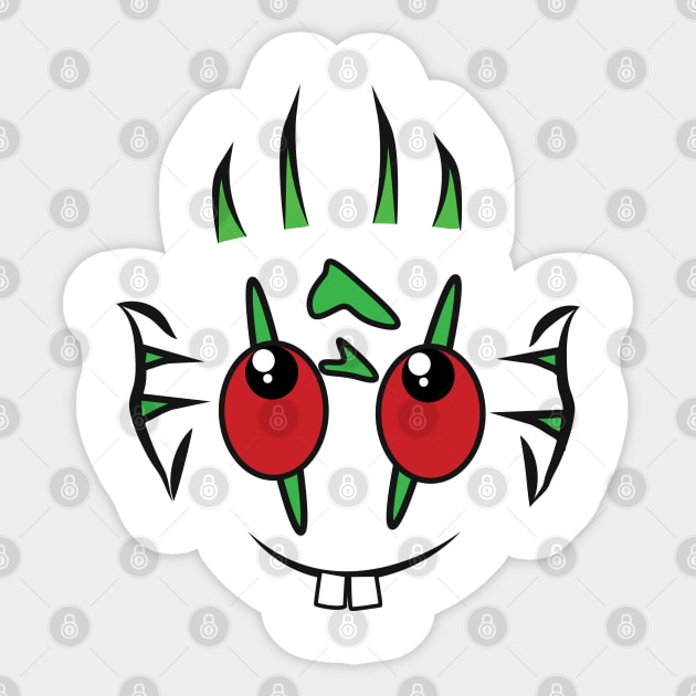 Cute WoW Murloc Face Sticker by alltheprints